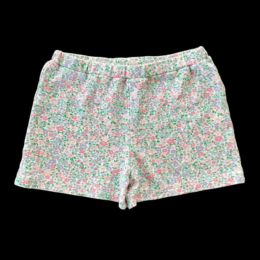 The Beaufort Bonnet Company Girls 7 Floral Print Shorts Pima Cotton Pull On Pink